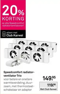 Karwei Speedcomfort radiator-ventilator Trio aanbieding