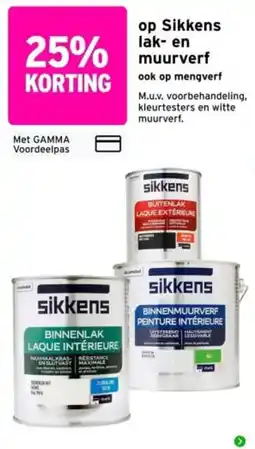 GAMMA sikkens lak- en muurverf aanbieding