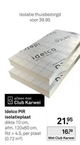Karwei Idelco PIR isolatieplaat aanbieding