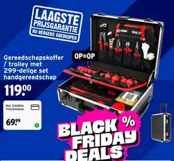 GAMMA GAMMA gereedschapskoffer / trolley met 299-delige set handgereedschap aanbieding
