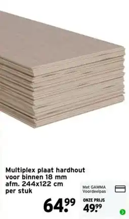 GAMMA Multiplex plaat hardhout aanbieding