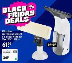 GAMMA Kärcher ruitenwasserset op accu Window Vac WV 1 Plus aanbieding