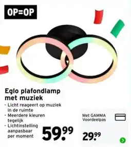 GAMMA Eglo plafondlamp met muziek aanbieding