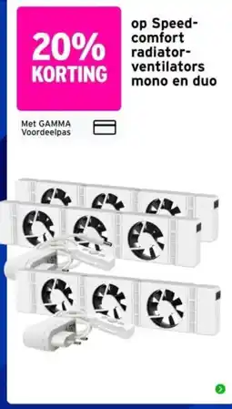 GAMMA Speed-comfort radiator-ventilators mono en duo aanbieding