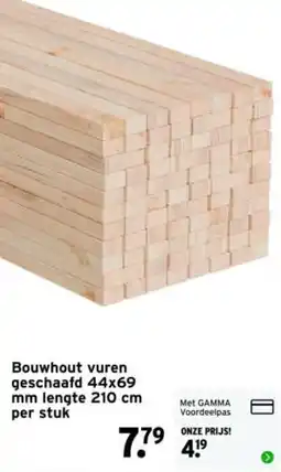 GAMMA Bouwhout vuren aanbieding