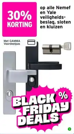 GAMMA Nemef en Yale veiligheids-beslag, sloten en kluizen aanbieding