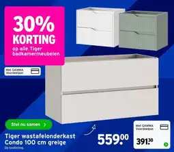 GAMMA Tiger wastafelonderkast Condo 100 cm greige aanbieding