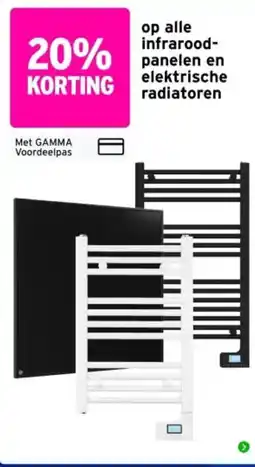 GAMMA gamma infraroodpanelen en elektrische radiatoren aanbieding