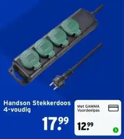 GAMMA Handson Stekkerdoos 4-voudig aanbieding