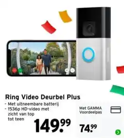 GAMMA Ring Video Deurbel Plus aanbieding