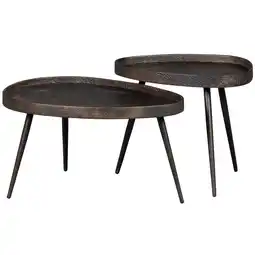 Wehkamp WOOOD Crude Bijzettafels - Zink - Antique Bronze - 39x71x52 aanbieding