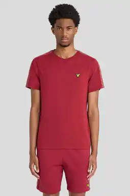 Wehkamp Lyle & Scott regular fit T-shirt - roodbruin aanbieding