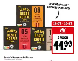 Jumbo Jumbo's Nespresso koffiecups aanbieding