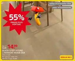 Praxis Quick-step hydro laminaat river oak aanbieding