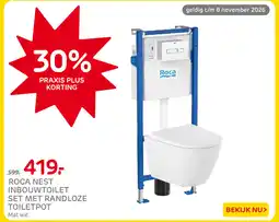 Praxis Roca Nest inbouwtoilet set met randloze toiletpot aanbieding
