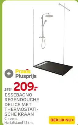 Praxis Essebagno regendouche delice met thermostatische kraan aanbieding