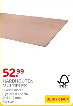 Praxis Hardhouten multiplex aanbieding