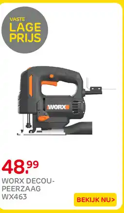 Praxis Worx decoupeerzaag WX463 aanbieding