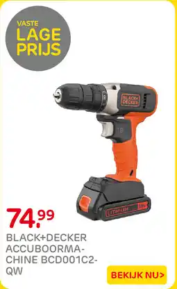 Praxis Black+Decker accuboormachine BCD001C2-QW aanbieding