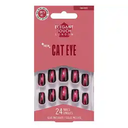 Kruidvat Elegant Touch Cat Eye Twilight Berry Kunstnagels aanbieding