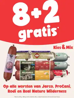 Maxi Zoo Alle worsten van Jarco, ProCani, Rodi en Real Nature Wilderness aanbieding