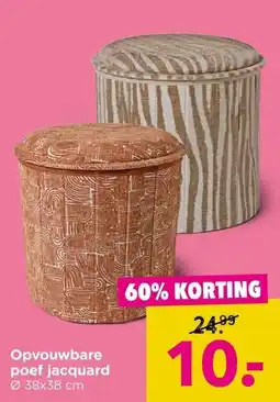 Xenos Opvouwbare poef jacquard aanbieding