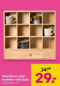 Xenos Wandkast voor mokken met lade aanbieding