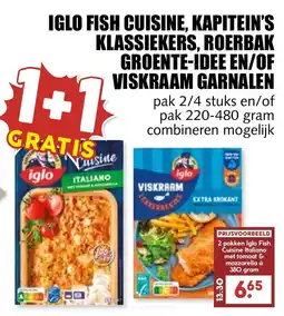 De Boerenschuur iglo fish cuisine, kapitein's klassiekers, roerbak groente-idee en/of viskraam garnalen aanbieding