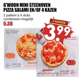De Boerenschuur G'woon mini steenoven pizza salami en/of 4 kazen aanbieding