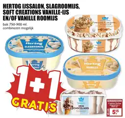 De Boerenschuur Hertog ijssalon, slagroomijs, soft creations vanille-ijs en/of vanille roomijs aanbieding