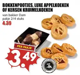 De Boerenschuur bakker Dam bokkenpootjes luxe appelkoeken of kersen kruimelkoeken aanbieding