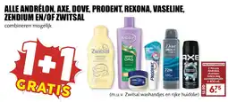 De Boerenschuur Alle andrélon, axe, dove, prodent, rexona, vaseline, zendium en/of zwitsal aanbieding