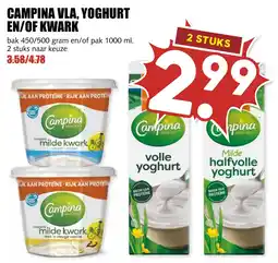De Boerenschuur Campina vla, yoghurt en/of kwark aanbieding