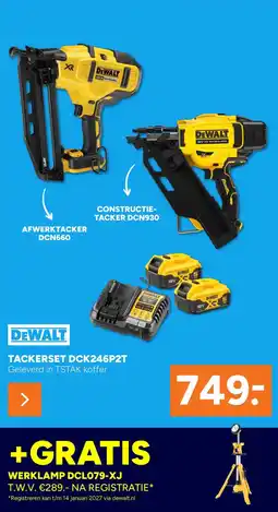 BOUWMAAT DeWalt Tackerset DCK246P2T aanbieding