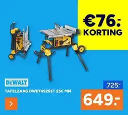 BOUWMAAT DeWalt Tafelzaag DWE7492SET 250 mm aanbieding