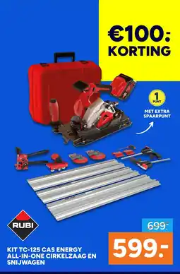 BOUWMAAT Rubi Kit TC-125 Cas Energy All-in-One Cirkelzaag en Snijwagen aanbieding