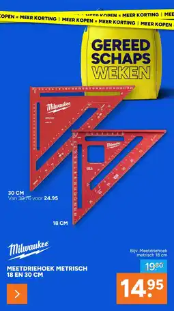 BOUWMAAT Milwaukee Meetdriehoek Metrisch aanbieding