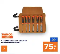 BOUWMAAT Bahco Steekbeitelset 6 delig in Lederen Foedraal aanbieding