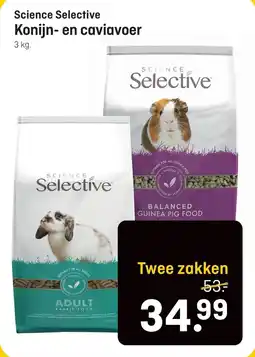 Hubo Science Selective Konijn- en caviavoer aanbieding