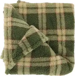 Intratuin Unique Living plaid Alix groen 150 x 200 cm aanbieding