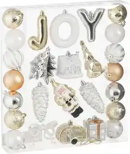 Intratuin Mica Decorations kerst ornament Joy mix zilver / goud D 6 cm 26 stuks aanbieding