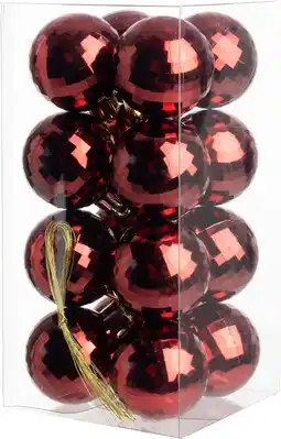 Intratuin Intratuin kerstbal Zari bordeaux D 4 cm 16 stuks aanbieding