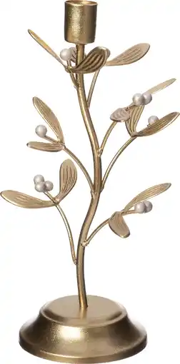 Intratuin Intratuin kandelaar Mistletoe goud D 12 H 26 cm aanbieding