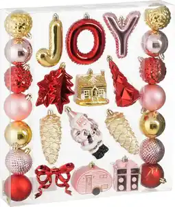 Intratuin Mica Decorations kerst ornament Joy mix rood / zilver / goud D 6 cm 26 stuks aanbieding