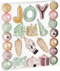 Intratuin Mica Decorations kerst ornament Joy mix goud / zilver D 6 cm 26 stuks aanbieding