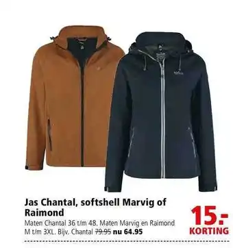 Welkoop Jas chantal softshell marvig of raimond 15.- Korting aanbieding