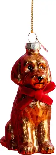 Intratuin Yup in de Boom kerst ornament labradoodle bruin / goud 6,5 x 4,5 x 11 cm aanbieding
