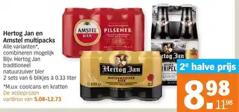 Albert Heijn Hertog Jan en Amstel multipaks 330ml aanbieding