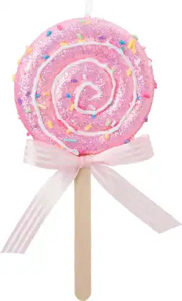 Intratuin Intratuin kerst ornament Krista lolly donkerroze 8 x 1,5 x 15 cm aanbieding