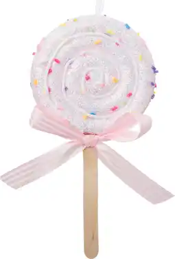 Intratuin Intratuin kerst ornament Krista lolly roze 8 x 1,5 x 15 cm aanbieding
